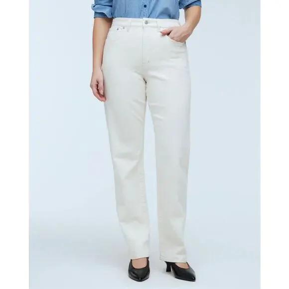 New Madewell The Curvy '90s Straight Jean Ivory Size W28 Tall - Picture 11 of 16